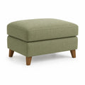 Poggiapiedi in Tessuto Verde con Gambe in Legno
