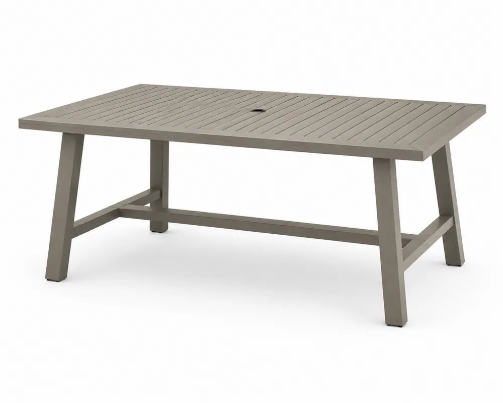 Tavolo da pranzo rettangolare in alluminio grigio per esterni