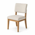 Sedia da pranzo in legno e tessuto beige