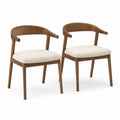 Set di 2 sedie in legno e tessuto beige