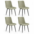 Set di 4 sedie in tessuto poliestere verde con gambe in metallo