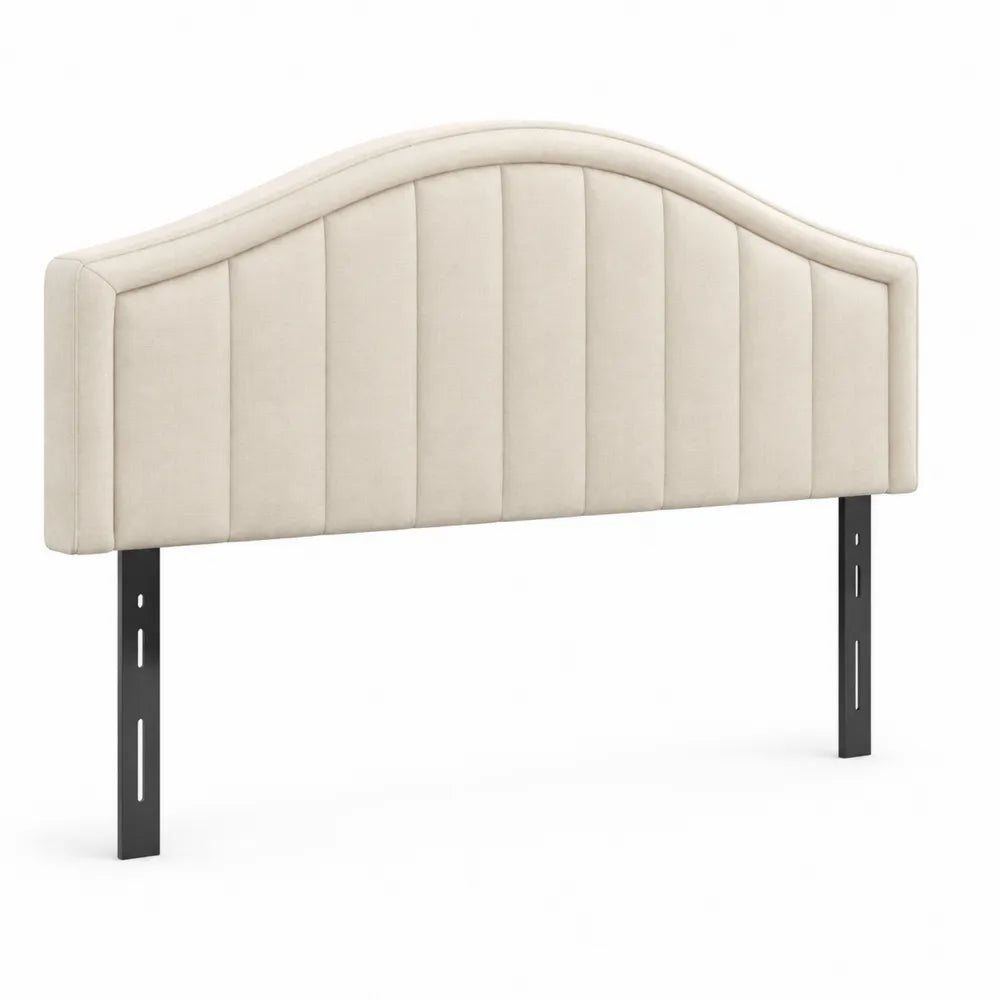 Testiera in Tessuto e Metallo 160x120 cm Beige